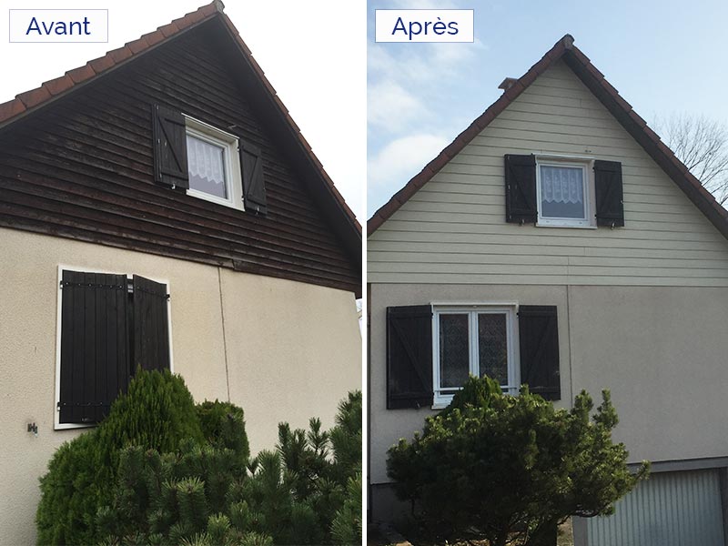 Bardage en fibrociment mur de pignon