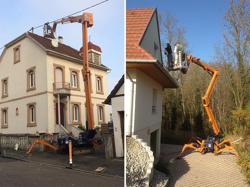 Nacelle pour accéder à la toiture